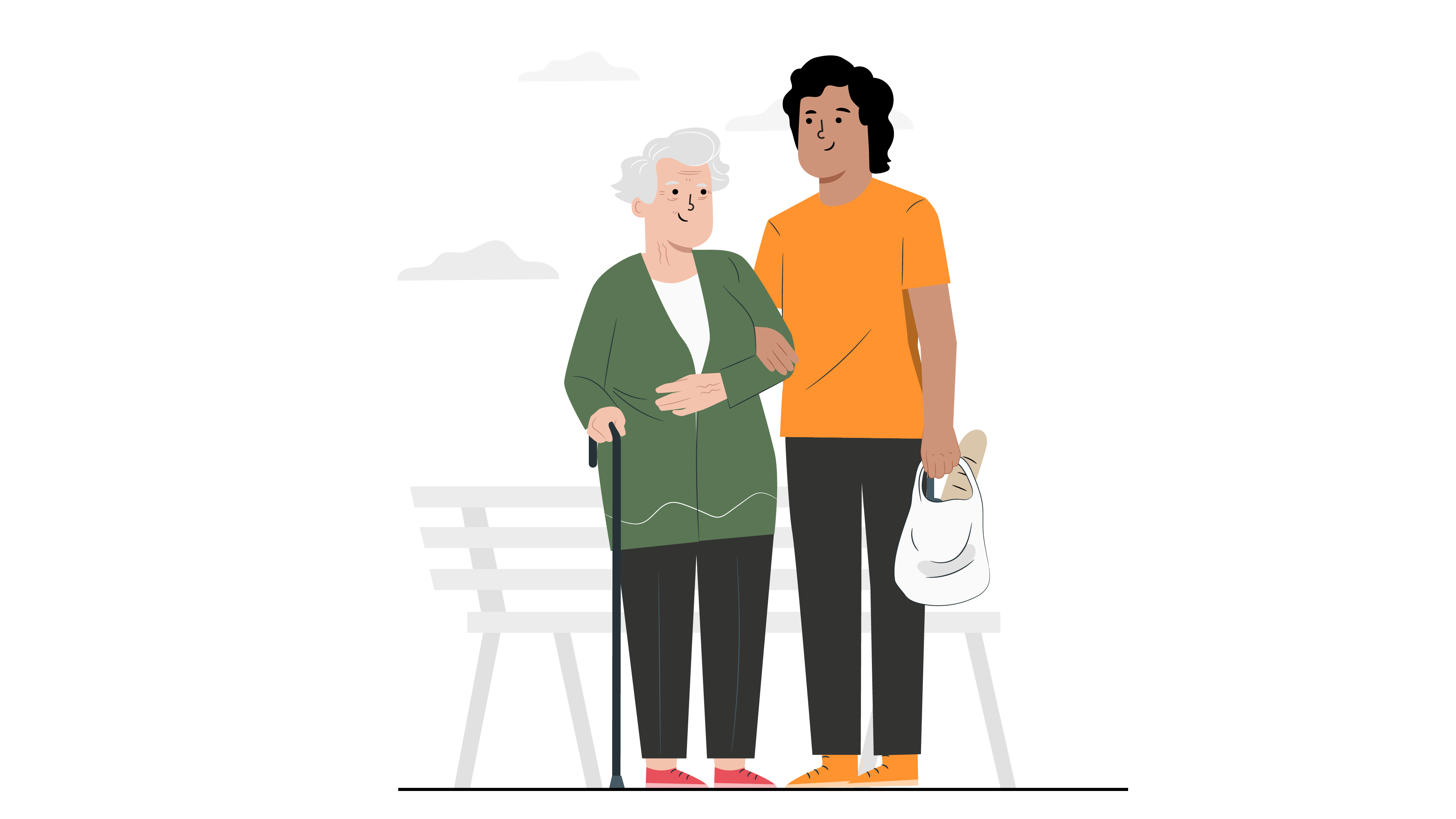 A carer visiting a family member at home